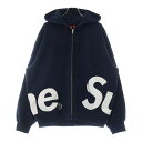 SUPREME(シュプリーム) サイズ:L 25SS Big Logo Zip Up Hooded Sweatshirt ビッグ ロゴ フーデッドジップアップパーカー スウェット ネイビー【中古】【程度A】【カラーネイビー】【オンライン限定商品】