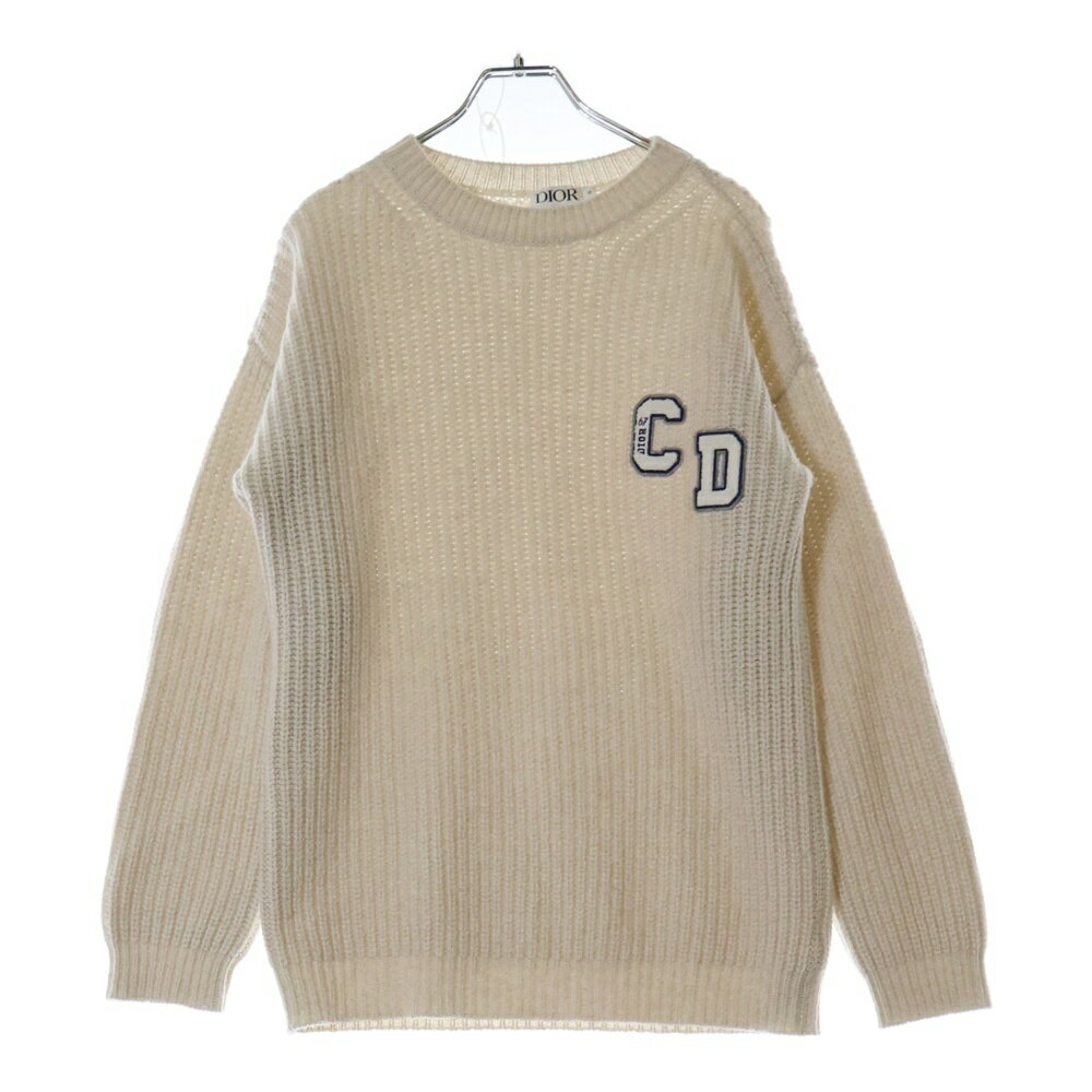 Christian Dior(クリスチャンディオール) サイズ:13 フロントロゴ パッチ刺繍 ウールニット ホワイト 4..
