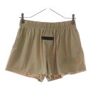 FEAR OF GOD ESSENTIALS(フィアオブゴッド エッセンシャルズ) サイズ:S NYLON SHORT PANTS ラバーロゴ ナイロンハーフパンツ ショーツ ベージュ【新古品/中古】【程度S】【カラーベージュ】【取扱店舗原宿】