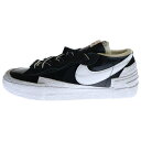 NIKE(ナイキ) サイズ:27.5cm ×sacai BLAZER LOW BLACK PATENT LEATHER サカイ ブレザー ブラックパテントレザー ローカットスニーカー ブラック/ホワイト US9.5/27.5cm DM6443-001【新古品/中古】【程度S】【カラーブラック】【オンライン限定商品】
