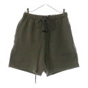 FEAR OF GOD ESSENTIALS(フィアオブゴッド エッセンシャルズ) サイズ:XS SHORT PANTS リフレクターロゴ スウェットハーフパンツ ショーツ カーキ【新古品/中古】【程度S】【カラーカーキ】【取扱店舗原宿】