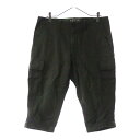 A BATHING APE(アベイシングエイプ) サイズ:M ロゴプリント カーゴ クロップドパンツ カーキ【中古】【程度B】【カラーグリーン】【オンライン限定商品】