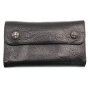 CHROME HEARTS(クロムハーツ) WAVE ウェーブ レザーウォレット 財布 ブラック BCA374【中古】【程度B】【カラーブラック】【取扱店舗On...