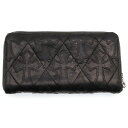 CHROME HEARTS(クロムハーツ) REC F ZIP/QUILTED クロスパッチ キルティングレザーウォレット 財布 ブラック【中古】【程度B】【カ...