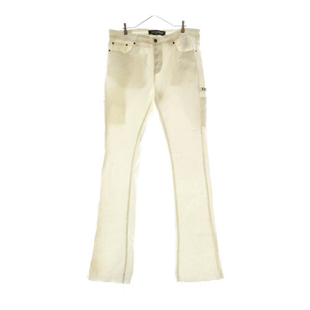 VALABASAS(ヴァラバサス) サイズ:38 ダメージ加工 フレアデニムパンツ ホワイト【中古】【程度B】【カラーホワイト】【取扱店舗BRING渋谷ANNEX店】