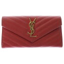 SAINT LAURENT PARIS(サンローランパリ) カサンドラ 長財布 レッド レザー ウォレット レディース【中古】【程度B】【カラーレッド】【オンライン限定商品】(4)