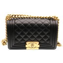 CHANEL(シャネル) ボーイシャネル20 ココマーク チェーンショルダーバッグ キャビアスキン ブラック ゴールド金具 A67085 レディース【中古】【程度B】【カラーブラック】【取扱店舗WASTE_NOT名古屋店】