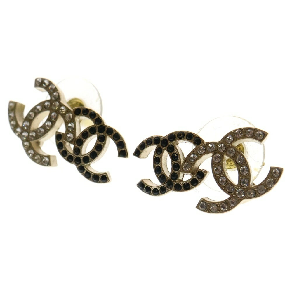 CHANEL(シャネル) A22 B ダブルココマーク ライトストーン ピアス ブラック/ゴールド【中古】【程度B】【カラーブラック】【取扱店舗OneStyle...