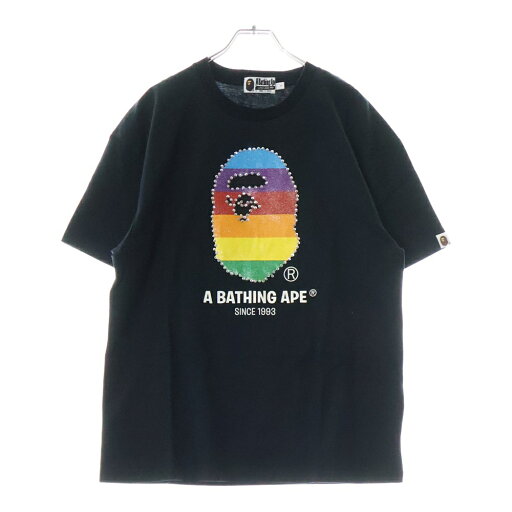 A BATHING APE(アベイシングエイプ) サイズ:S CRYSTAL APE HEAD OVERSIZED TEE クリスタルラメプリント クルーネック半袖Tシャツカットソー レディース ブラック 001CSL302008L【新古品/中古】【程度S】【カラーブラック】【取扱店舗BRING京都河原町店】 A BATHING APE(アベイシングエイプ) サイズ:S CRYSTAL APE HEAD OVERSIZED TEE クリスタルラメプリント クルーネック半袖Tシャツカットソー レディース ブラック 001CSL302008L【新古品/中古】【程度S】【カラーブラック】【取扱店舗BRING京都河原町店】