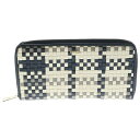 FURLA(フルラ) ラウンドファスナー 長財布 クリーム×ブラック レザー ロングウォレット【中古】【程度B】【カラーホワイト】【オンライン限定商品】