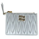 miumiu(ミュウミュウ) マテラッセ コインケース カードケース ライトブルー レザー 小銭入れ【新古品/中古】【程度S】【カラーブルー】【取扱店舗BRIN...