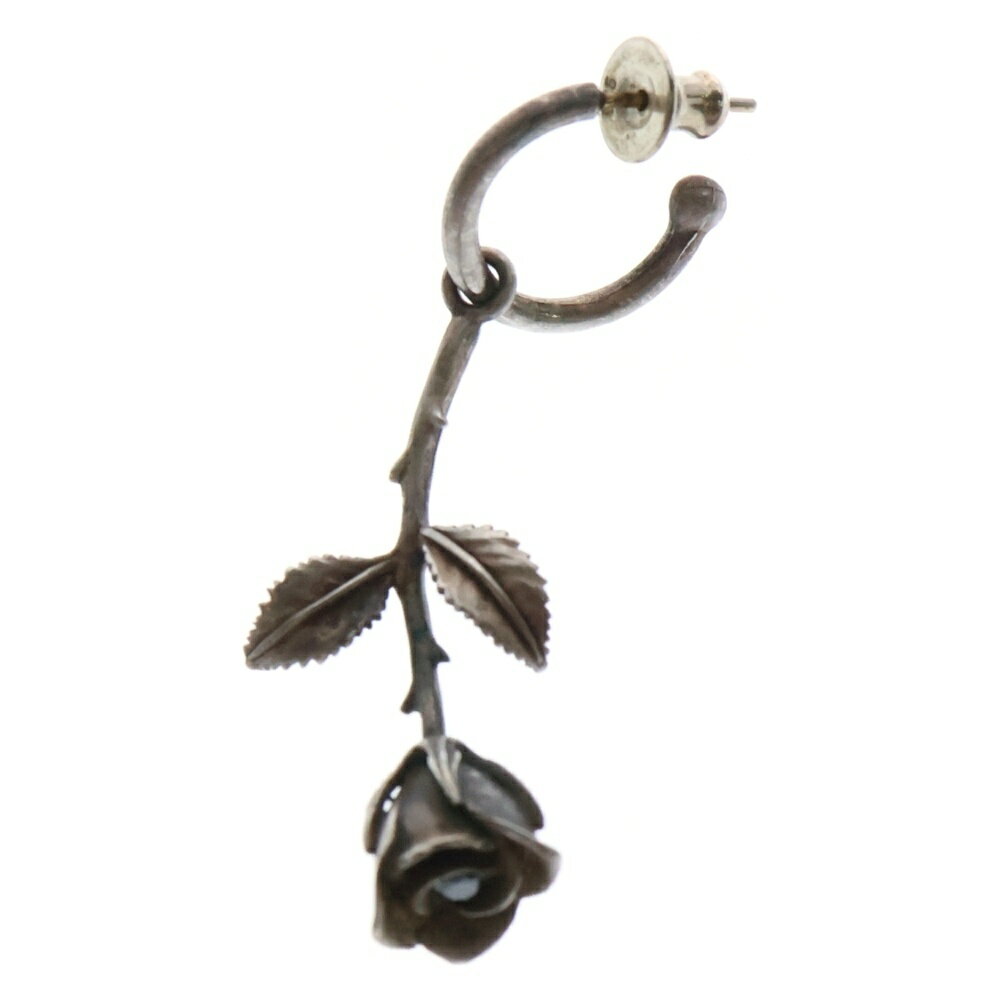 HOLLOOW(ホロウ) ローズ キュービックジルコニア スタッドフープ ピアス イヤリング シルバー【中古】【程度B】【カラーシルバー】【オンライン限定商品】