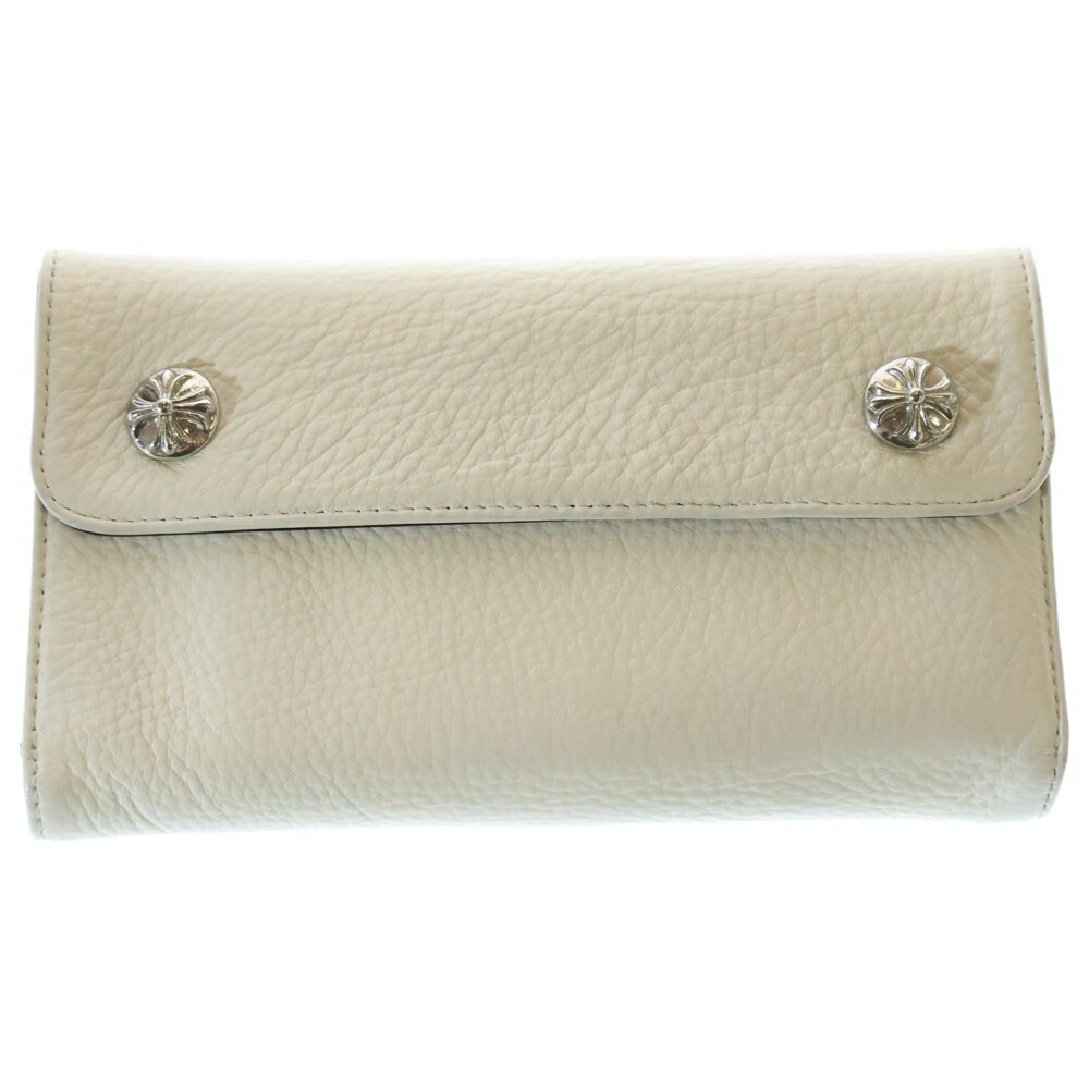 CHROME HEARTS(クロムハーツ) WAVE ウェーブ レザーウォレット 財布 ブラック/ホワイト【中古】【程度B】【カラーホワイト】【取扱店舗OneStyle新宿店】