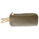 GUCCI(グッチ) マイクロGG ポーチ セカンドバッグ 収納 ブラウン レザー×PVC【中古】【程度A】【カラーブラウン】【オンライン限定商品】