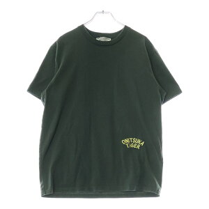 Onitsuka Tiger(オニツカタイガー) サイズ:L GRAPHIC TEE ロゴ刺繍半袖Tシャツ カーキ 2183B150【中古】【程度A】【カラーグリーン】【取扱店舗BRING THRIFT CLOSET 幕張店】