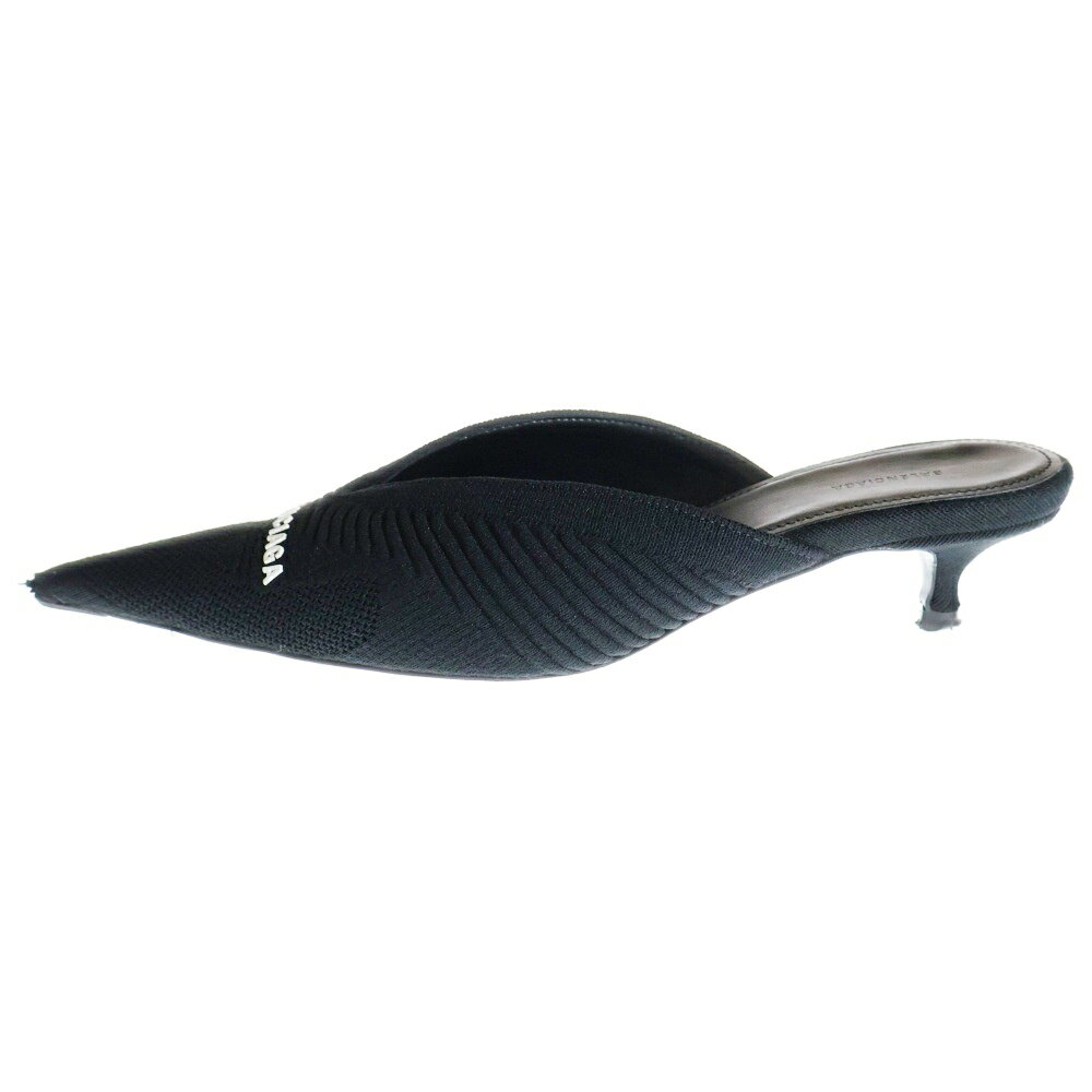 BALENCIAGA(バレンシアガ) サイズ:38 Knife ナイフ ポインテッドトゥ ニット ミュールパンプス ブラッ..