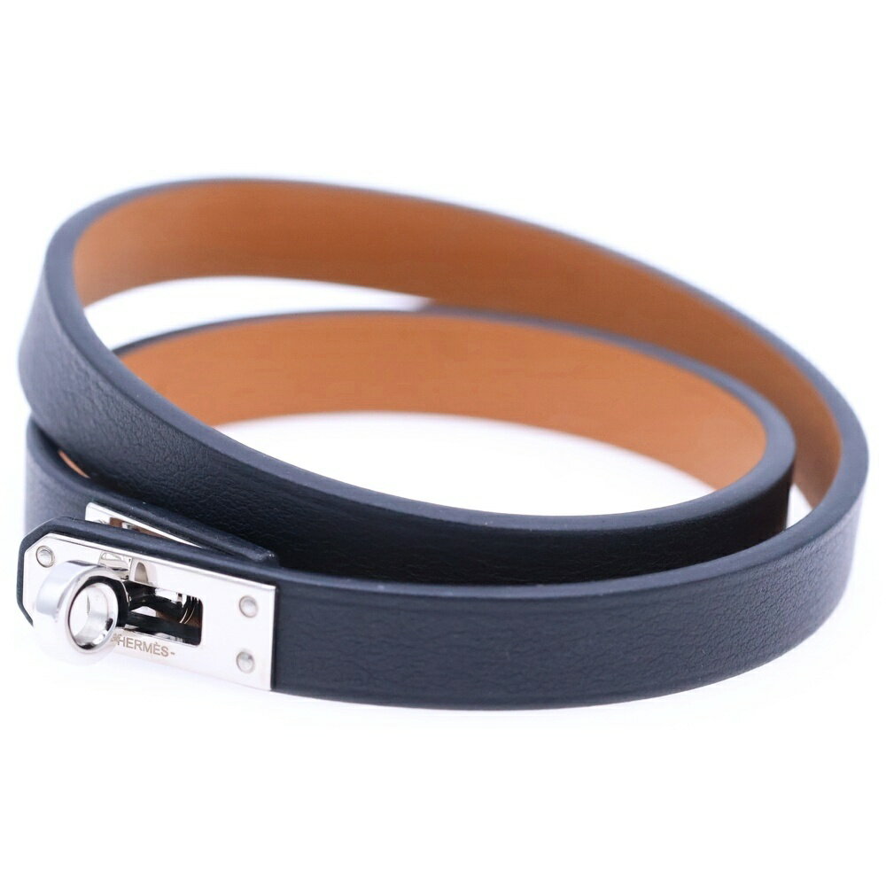 HERMES(エルメス) サイズ:- ミニ・ケリー ブレスレット レザー シルバー金具 ブラック W刻印【新古品/中古】【程度S】【カラーブラック】【オンライン限定商品】