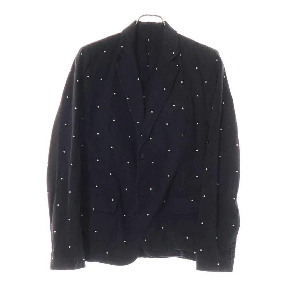 BAND OF OUTSIDERS(バンドオブアウトサイダーズ) 刺繍ドット柄 コットン 2B テーラードジャケット ノータック ボタンフライ ストレートパンツ セットアップ ブラック 422040052-1301 422060050-1301【中古】【程度B】【カラーブラック】【オンライン限定商品】