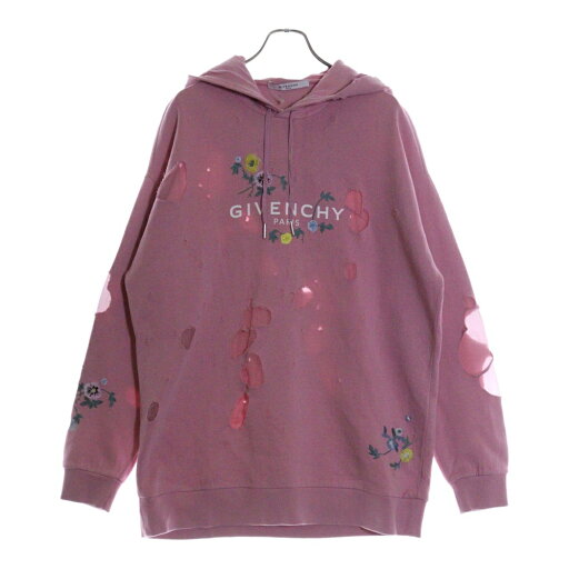 GIVENCHY(ジバンシィ) サイズ:L Embroidered Floral Destroyed Logo Hoodie フローラル刺繍 ダメージ加工 デストロイ プルオーバースウェットパーカー フーディー ピンク BW900C3Z2P【中古】【程度A】【カラーピンク】【取扱店舗BRING心斎橋店】 GIVENCHY(ジバンシィ) サイズ:L Embroidered Floral Destroyed Logo Hoodie フローラル刺繍 ダメージ加工 デストロイ プルオーバースウェットパーカー フーディー ピンク BW900C3Z2P【中古】【程度A】【カラーピンク】【取扱店舗BRING心斎橋店】