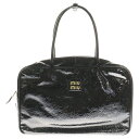 miumiu(ミュウミュウ) ボー ロゴ レザーハンドバッグ ブラック レディース 5BB117【中古】【程度A】【カラーブラック】【取扱店舗BRING京都河原...