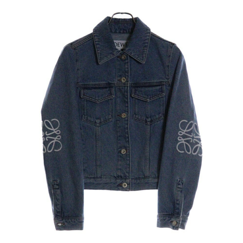 LOEWE(ロエベ) サイズ:32 アナグラム ロゴ カットアウト レザーパッチ ウォッシュデニム トラッカージャケット インディゴ S359Y50X23【中古】【程度A】【カラーブルー】【取扱店舗BRING梅田茶屋町店】のサムネイル