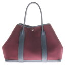 HERMES(エルメス) ガーデンパーティPM ハンドバッグ トートバッグ ワインレッド×ネイビー シルバー金具 ネゴンダ×トワルオフィシェ T刻印