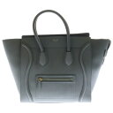 CELINE(セリーヌ) サイズ:ミニ ラゲージ ミニショッパー ハンドバッグ グレー レザー【中古】【程度B】【カラーグレー】【取扱店舗BRING福岡天神店】
