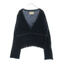 KAPITAL(キャピタル) サイズ:1 ステッチ切替 ロングスリーブ 長袖Vネックニット ブラック レディース【中古】【程度B】【カラーブラック】【オンライン...