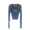 DIESEL(ディーゼル) サイズ:S M-ANAHEIM Dロゴ クルーネック ニットセーター ブルー OHEAS レディース【中古】【程度B】【カラーブルー...