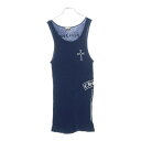 CHROME HEARTS(クロムハーツ) サイズ:L OLD FUCK YOU T BAR TANK TOP ファックユーTバープリント リブタンクトップ ノースリーブカットソー ネイビー【中古】【程度B】【カラーネイビー】【取扱店舗原宿】