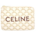 CELINE(セリーヌ) トリオンフキャンバス チェーン付 ジップアラウンドコインケース カードケース レディース ホワイト 10C66 2CA2【中古】【程度...