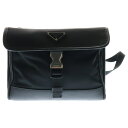 PRADA(プラダ) RE NYLON TESSUTO+SAFFIANO ショルダーバッグ バッグ ナイロン サフィアーノレザー ブラック 2ZH1082DMHF0002【中古】【程度B】【カラーブラック】【取扱店舗BRING梅田茶屋町店】