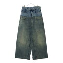 BALENCIAGA(バレンシアガ) サイズ:M 24AW Cut Up Baggy Denim Pants カットアップ バギー デニム パンツ インディゴ 805094 TRW90 3969【中古】【程度B】【カラーブルー】【取扱店舗BRINGアメリカ村店】