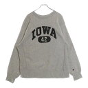 CHAMPION(チャンピオン) サイズ:L 80S VINTAGE REVERSEWEAVE IOWA SWEATSHI ヴィンテージ リバースウィーブ トリコタグ後期 アイオワ 二段プリント ナンバリング42 USA製 スウェットトレーナー【中古】【程度B】【カラーグレー】【取扱店舗AWESOME原宿店】