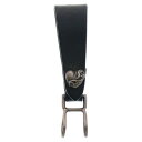 CHROME HEARTS(クロムハーツ) BELT LOOP ハートボールボタンレザーベルトループ【中古】【程度B】【カラーブラック】【取扱店舗BRINGアメリカ村店】