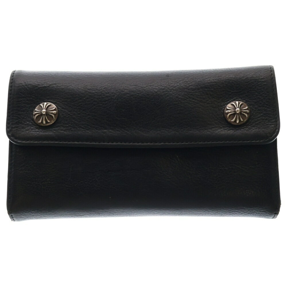 CHROME HEARTS(クロムハーツ) WAVE ウェーブ レザーウォレット 財布 ブラック BCA374【中古】【程度B】..