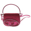 DIESEL(ディーゼル) サイズ:XS 1DR XS 2WAY グリッターロゴミニショルダーバッグ ハンドバッグ X08709 ピンク レディース【中古】【程度A】【カラーピンク】【取扱店舗BRING渋谷ANNEX店】