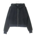 CHROME HEARTS(クロムハーツ) サイズ:S バック レザーパッチ ダガージップ アップ パーカー ブラック レディース【中古】【程度B】【カラーブラック】【取扱店舗BRING梅田茶屋町店】