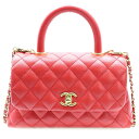 CHANEL(シャネル) サイズ:- ココハンドルXS チェーン ショルダーバッグ ハンドバッグ 2WAY レッド キャビアスキン ゴールド金具 A92990【中古】【程度A】【カラーレッド】【取扱店舗BRING心斎橋店】