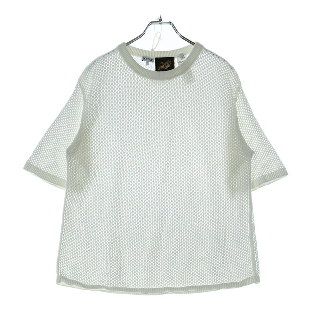 LOEWE(ロエベ) サイズ:M Mesh Paula's Ibiza T-Shirt パウラズ イビザ メッシュ半袖Tシャツ ホワイト H..