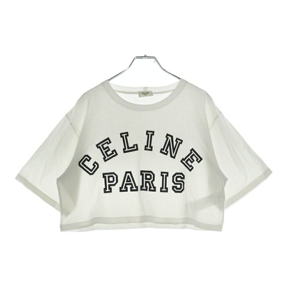CELINE(セリーヌ) サイズ:S 21SS T-Shirt クロップド ロゴプリント半袖Tシャツ ホワイト レディース 2X743674Q【中古】【程度A】【カラーホワイト】【取扱店舗原宿】のサムネイル