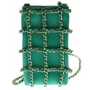 CHANEL(シャネル) サイズ:- チェーンショルダーバッグ スマートフォンホルダー レディース グリーン【中古】【程度A】【カラーグリーン】【取扱店舗BRING京都河原町店】