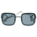 CHANEL(シャネル) サイズ:57□18 140 4244 c.108/S4 3連チェーンデザイン スクエアサングラス メガネ アイウェア 眼鏡 ブラック レディース【中古】【程度A】【カラーブラック】【取扱店舗BRING THRIFT CLOSET 幕張店】