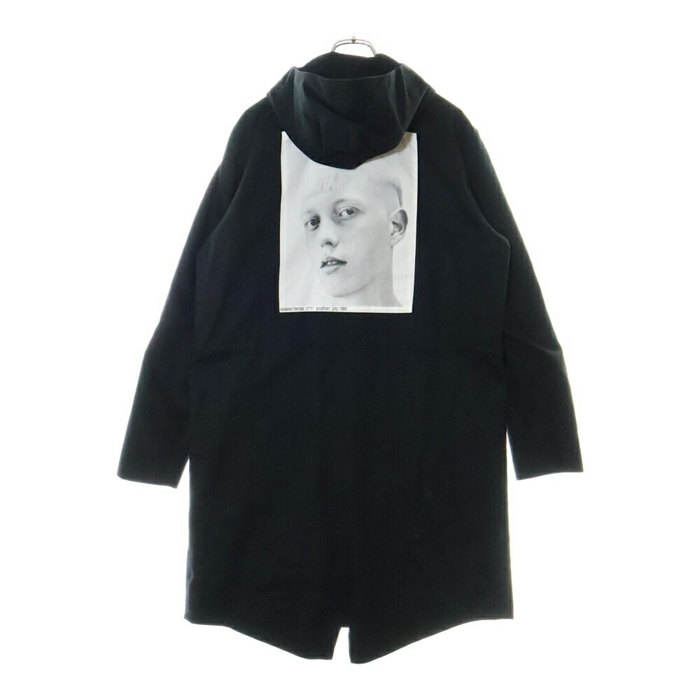 RAF SIMONS(ラフシモンズ) サイズ:46 16SS ISOLATED HEROES フォトプリント コットン モッズコート ブラック 161-700【中古】【程度B】【カラーブラック】【オンライン限定商品】