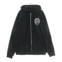 CHROME HEARTS(クロムハーツ) サイズ:L SWTSHRT HD ZIP ホノルル限定 ホースシュー バックプリント ジップアップパーカー ブラック【中古】【程度B】【カラーブラック】【取扱店舗BRINGアメリカ村店】