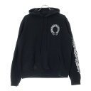 CHROME HEARTS(クロムハーツ) サイズ:M SWTSHRT PLVR プルオーバーパーカー 袖フローラルバックホースシュープリントパーカー ブラック【中古】【程度B】【カラーブラック】【取扱店舗BRING心斎橋店】