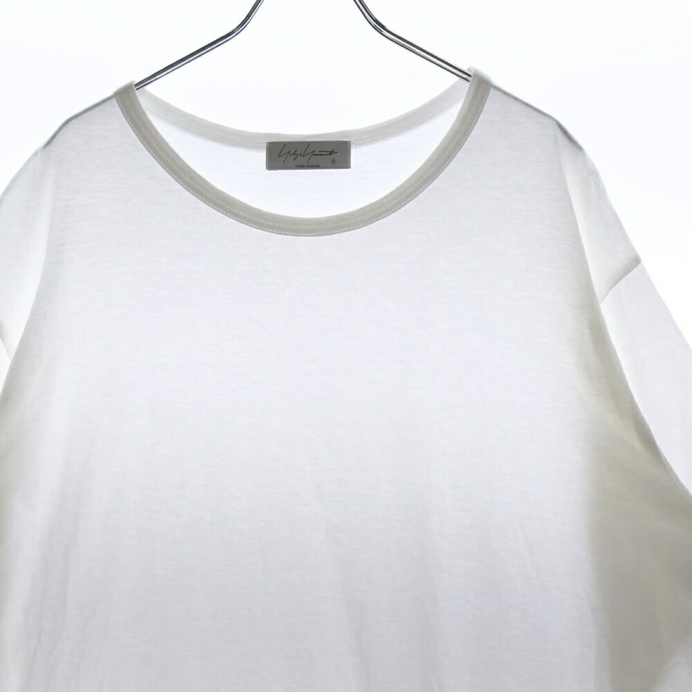 Yohji Yamamoto POUR HOMME(ヨウジヤマモト プールオム) サイズ:3 クルーネック 半袖Tシャツ カットソー ホワイト HE-T02-070【中古】【程度B】【カラーホワイト】【オンライン限定商品】