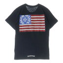 CHROME HEARTS(クロムハーツ) サイズ:S AMERICAN FLAG DAGGR アメリカンフラッグダガー プリント半袖Tシャツ ブラック【中古】【程度B】【カラーブラック】【取扱店舗BRINGアメリカ村店】