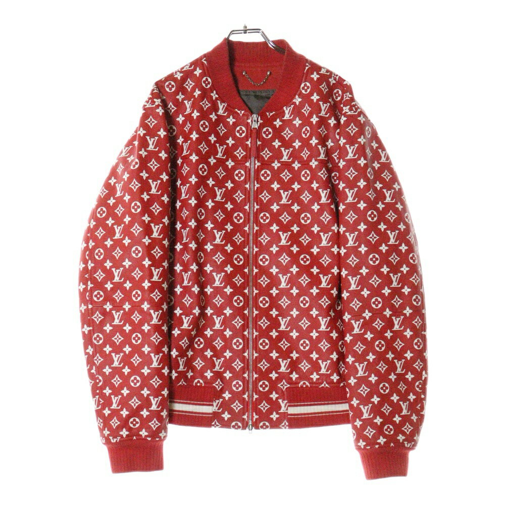 SUPREME(シュプリーム) サイズ:54 17AW×LOUIS VUITTON LV Leather Baseball Jacket モノグラム レザージャ...
