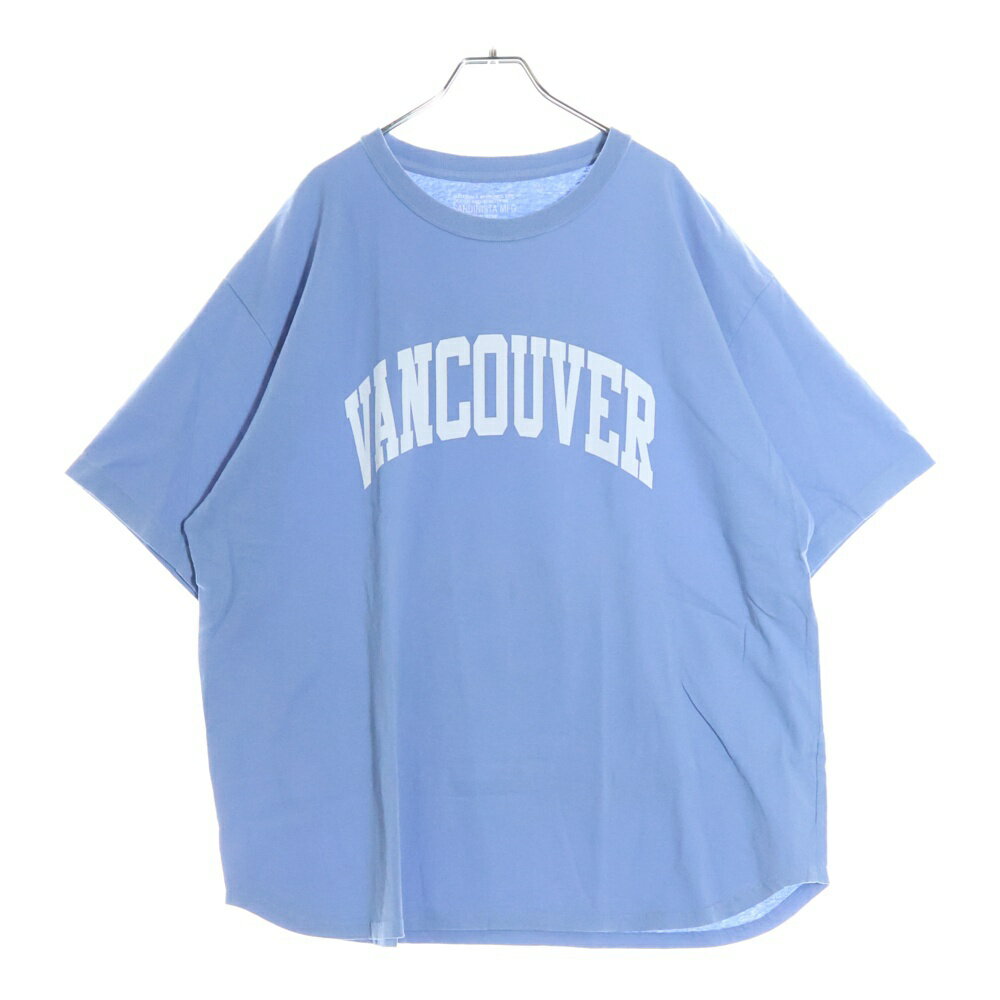 SANDINISTA(サンディニスタ) サイズ:L EASY FIT イージーフィット フロントアーチプリント クルーネック 半袖Tシャツ カットソー ブルー【中古】【程度B】【カラーブルー】【オンライン限定商品】